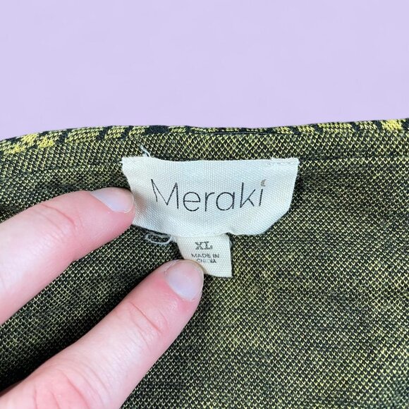 Meraki Black & Yellow Plaid Strapless Crop Top – Size XL - Picture 6 of 7